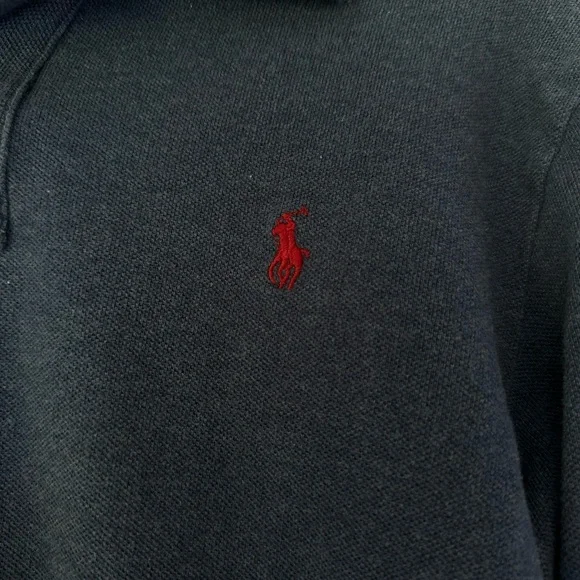 Boys Dark Blue Long-Sleeved Polo Shirt - Picture 4 of 6